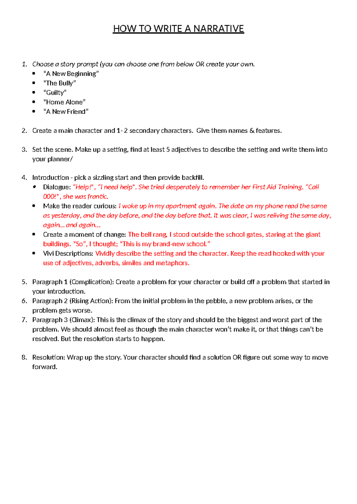 Narrative Writing Guide: Crafting Engaging Stories - Studocu