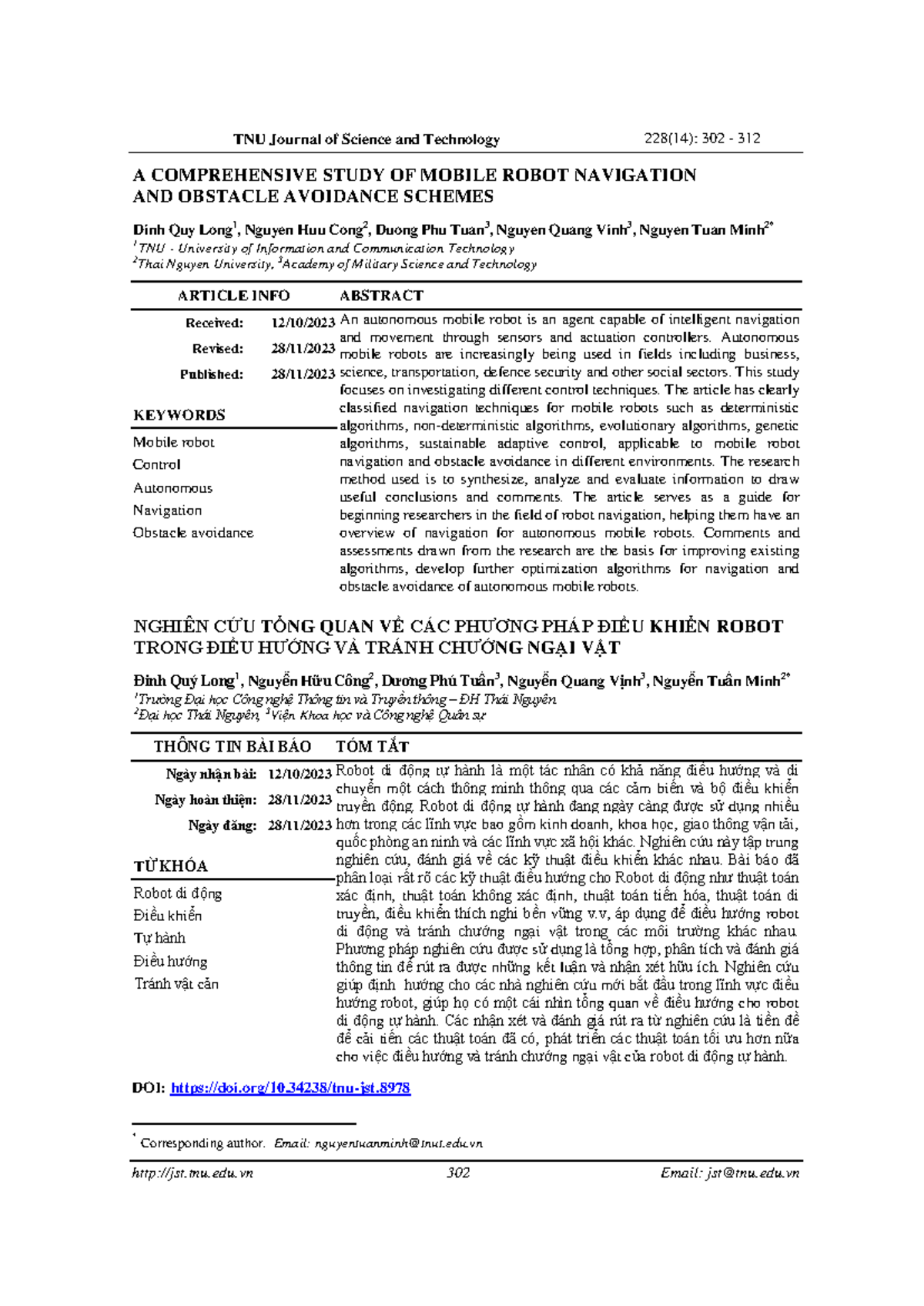 TNU Journal of Science and Technology 228(14): Mobile Robot Navigation ...