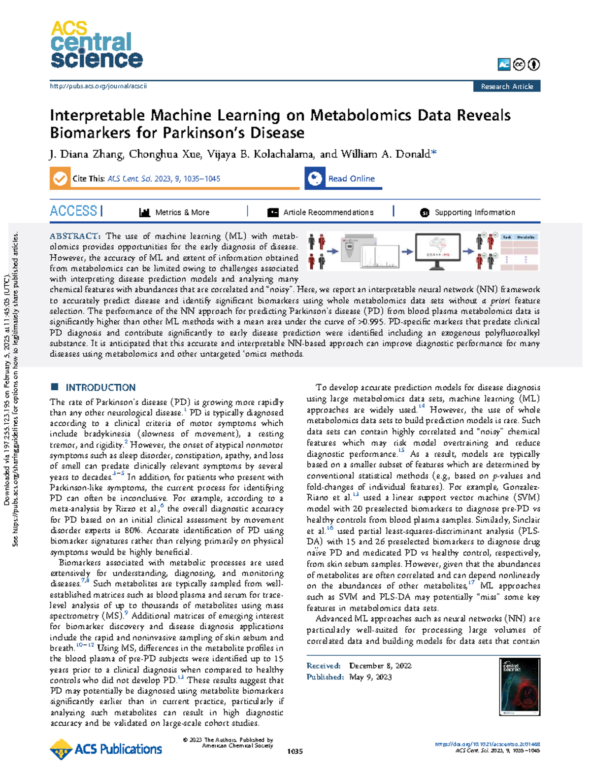 Interpretable ML on Metabolomics Data for PD Biomarkers (Zhang et al ...
