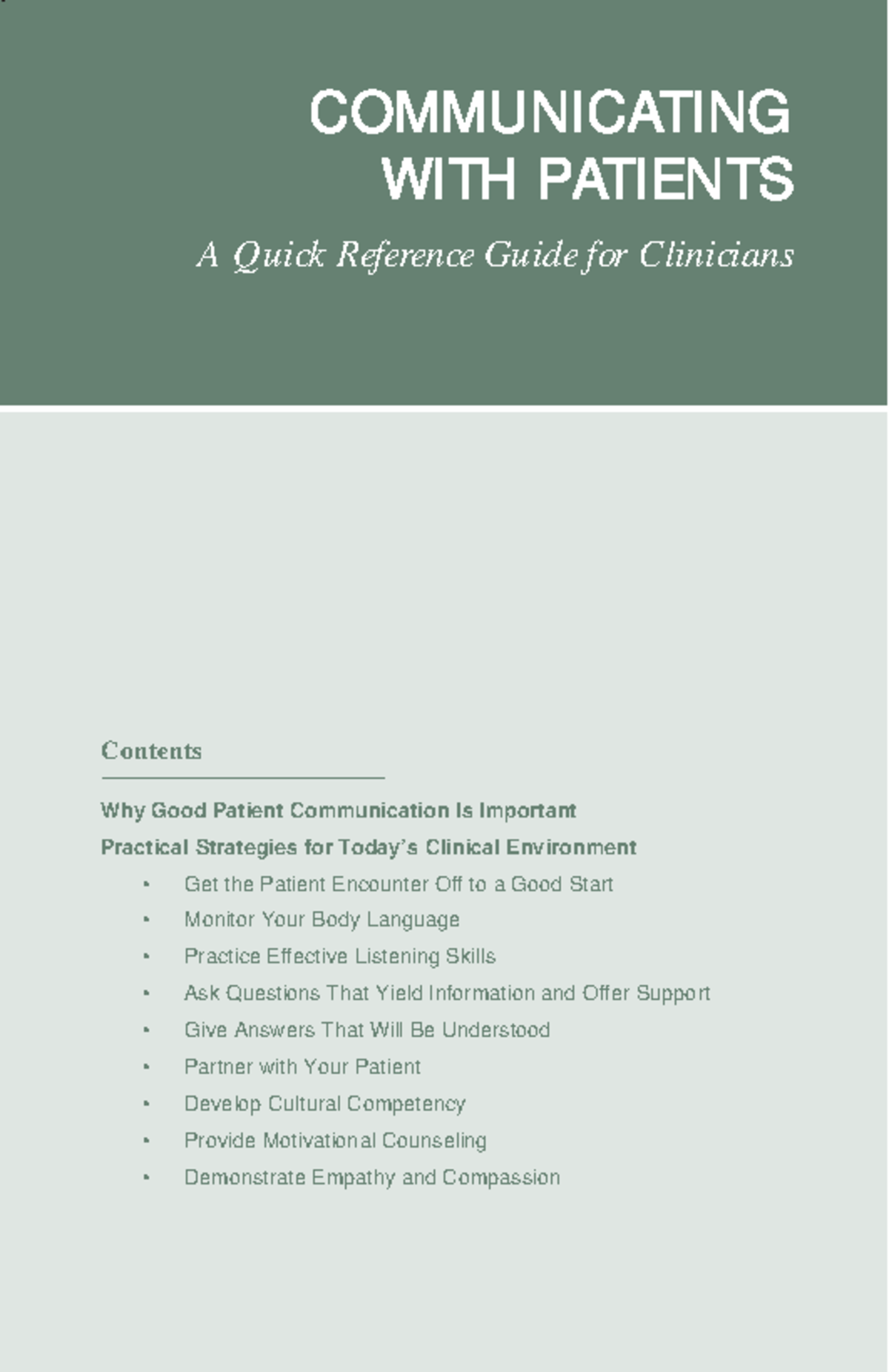 Effective Patient Communication Strategies: A Quick Reference Guide ...