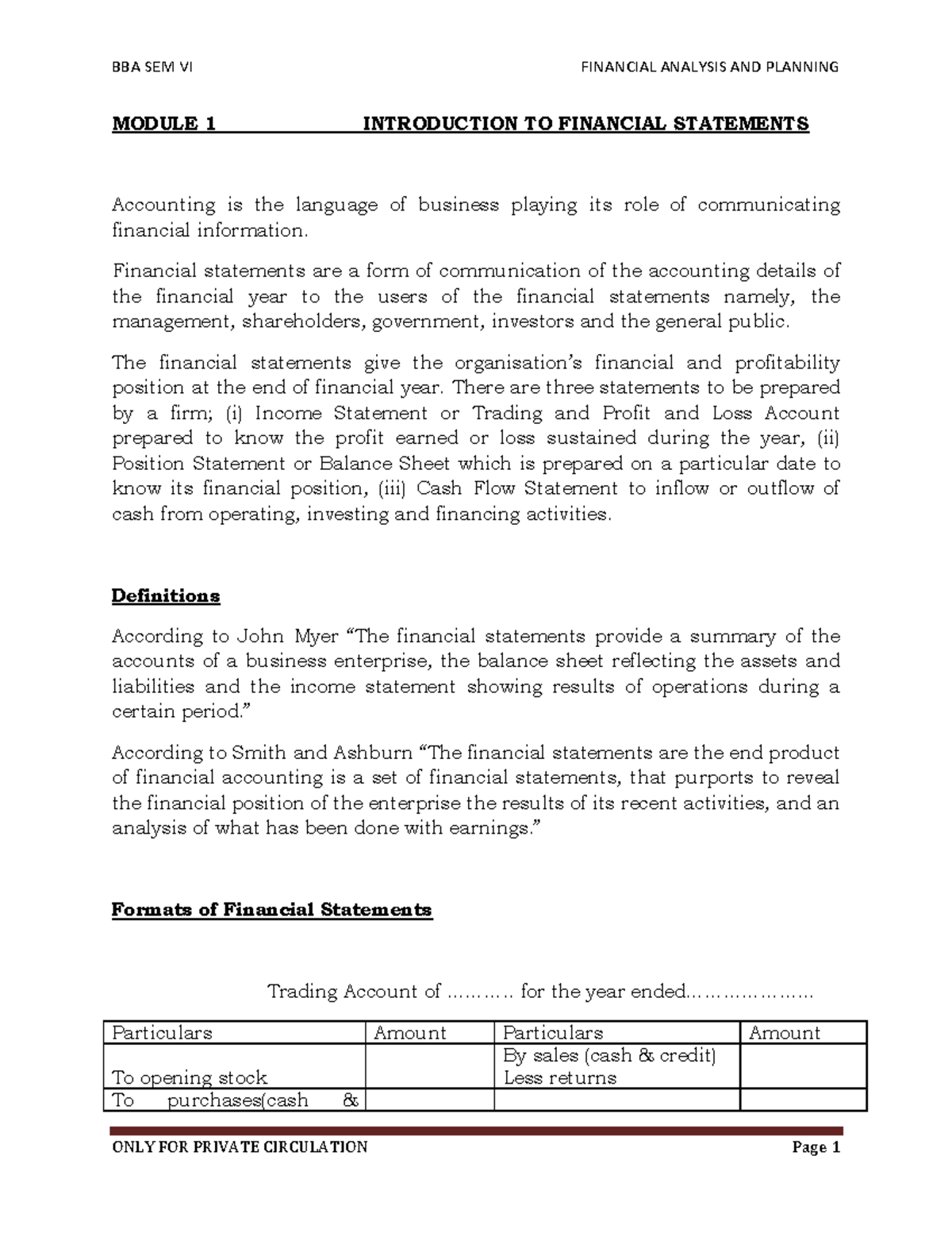 Module 1 - Understanding Financial Statements in GAAP Context - Studocu