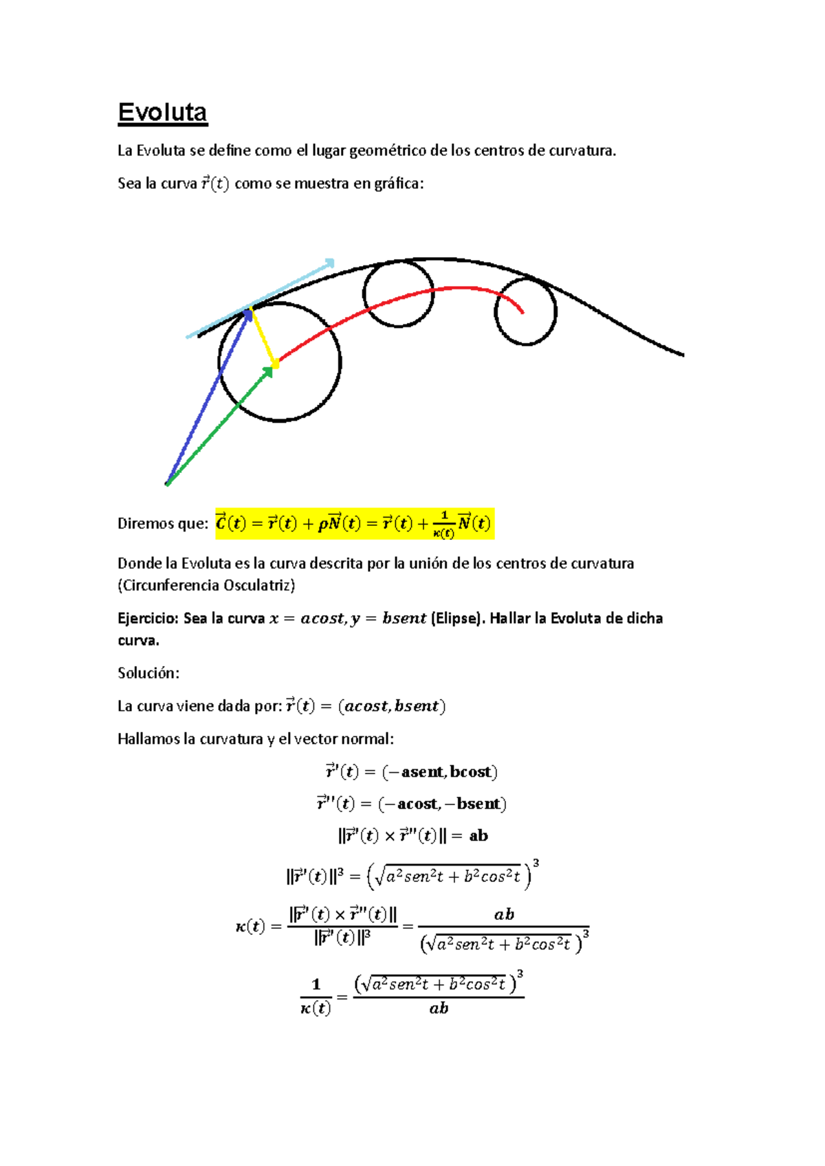 Evoluta-Involuta - Evoluta La Evoluta se define como el lugar ...
