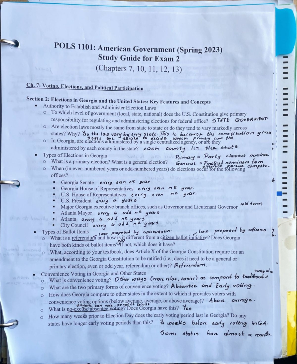 Study Guide Chapter 7,10,11, 12, 13 POLS 1101 - POLS 1101 - Studocu