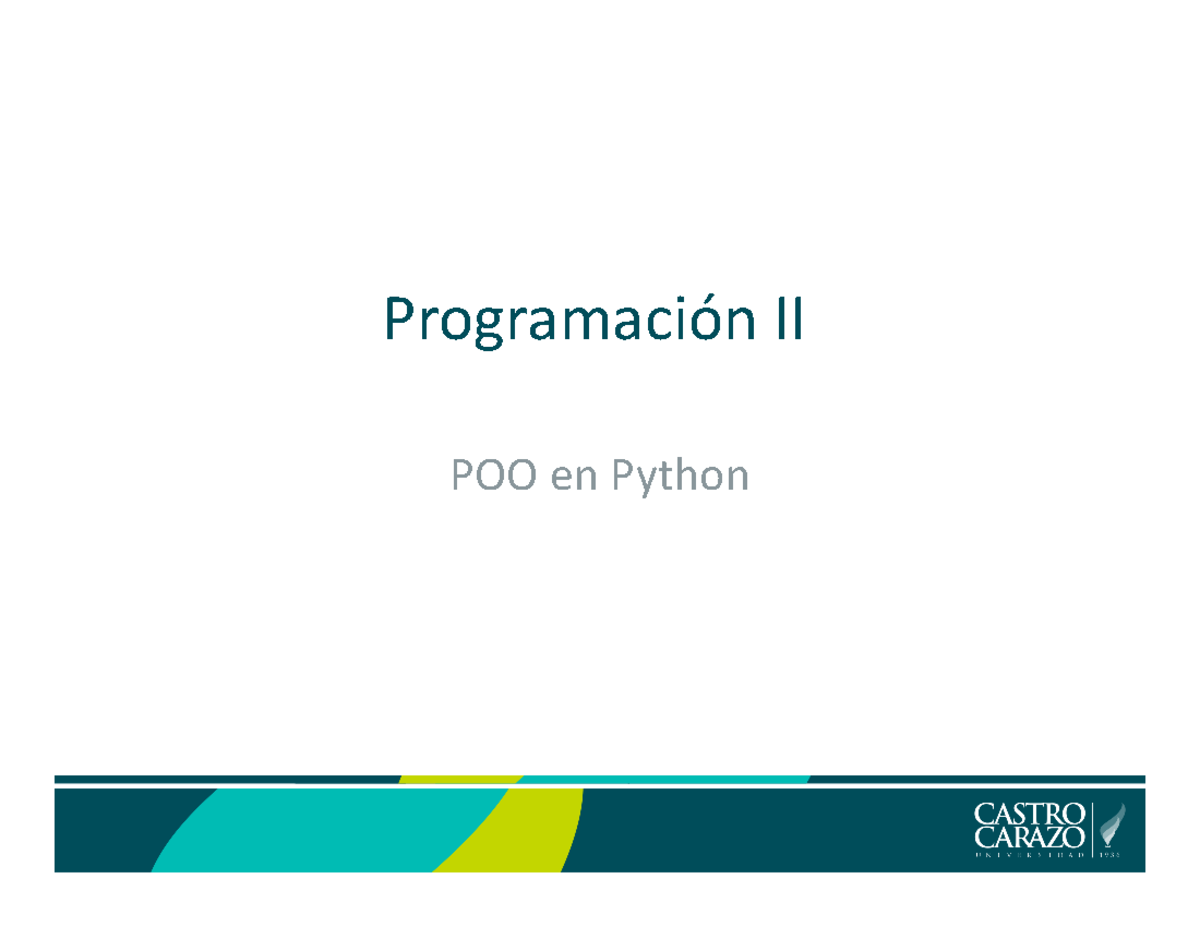 Introducción a la POO con Python - Programación II y Conceptos Clave ...