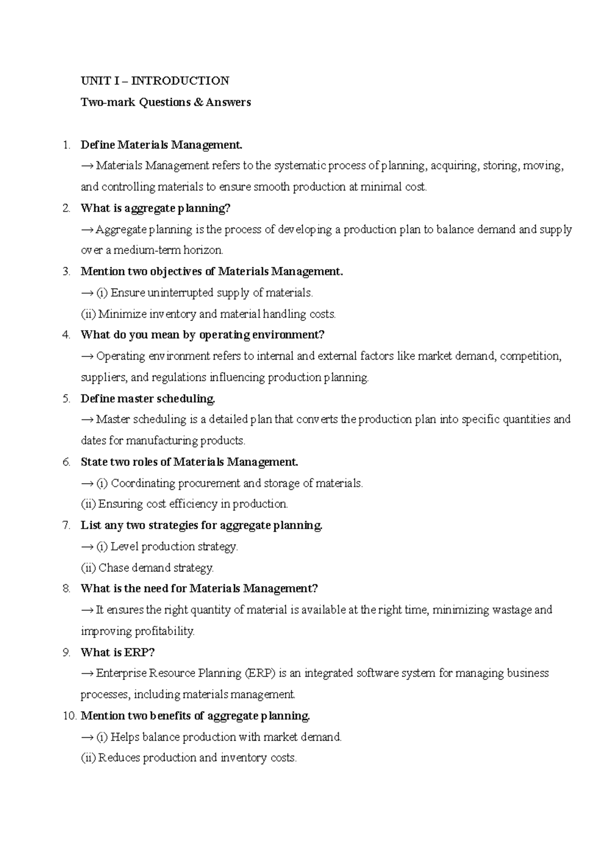 MM - Material Management: Key Concepts and Strategies - Studocu