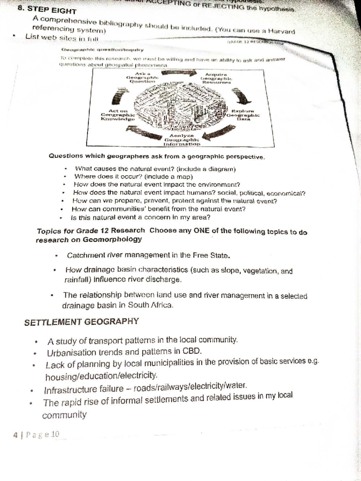 Geography Grade 12 Research Task: Comprehensive Guide and Steps - Studocu