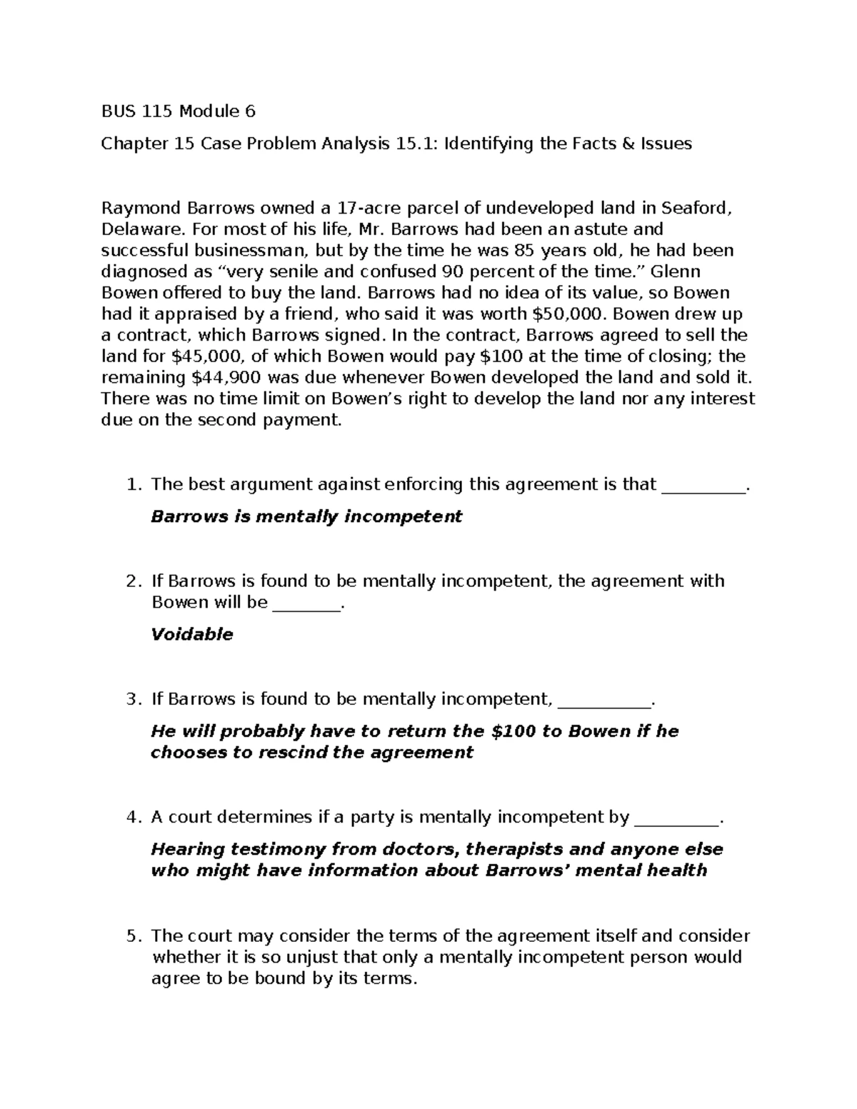 BUS 115 Chapter 12 Case Problem Analysis 12 - BUS 115 Chapter 12 Case ...