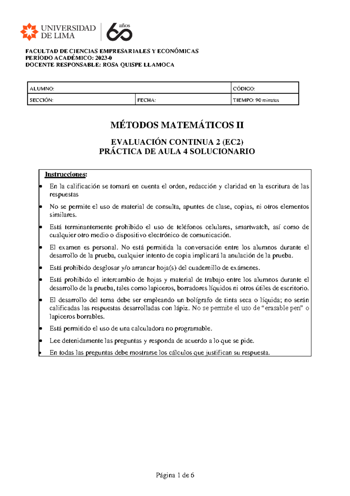 EE4 MM2 2023-0 - Solucionario Práctica Aula 4 Evaluación Continua 2 ...