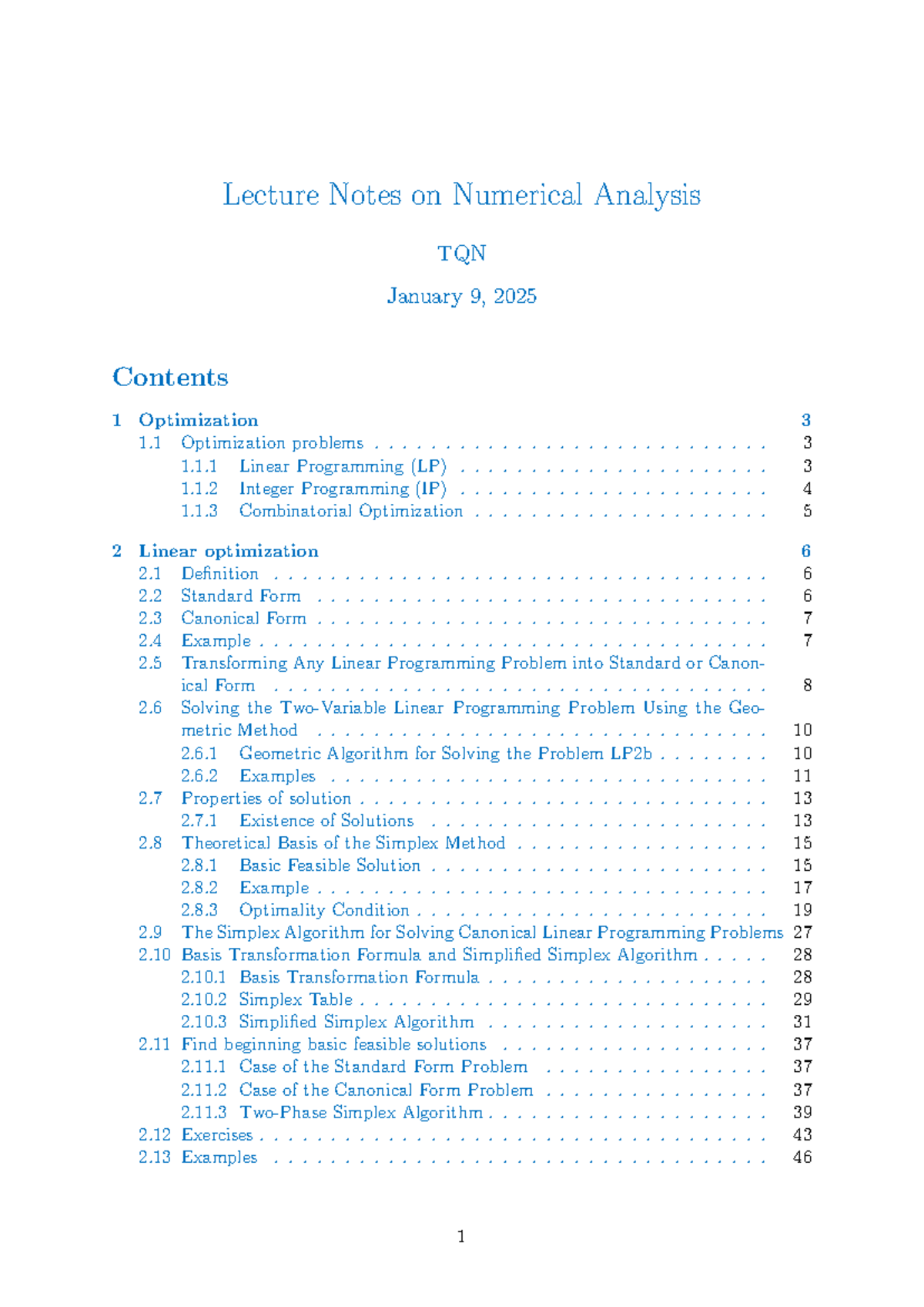 Phuong Phap Tinh - ok tot - Lecture Notes on Numerical Analysis ...