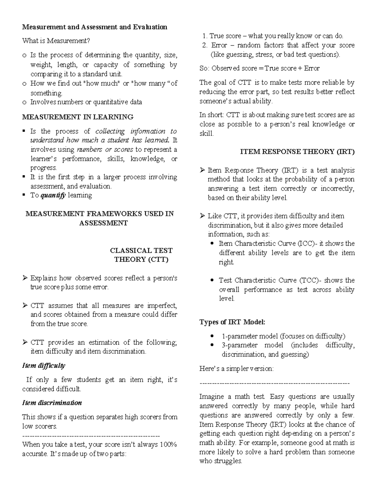 EDUC 7 - Assessment in Learning: Measurement and Evaluation Insights ...