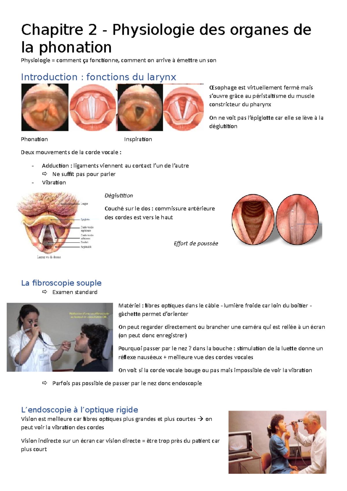 Chapitre 2 - Physiologie des organes de la phonation et déglutition ...