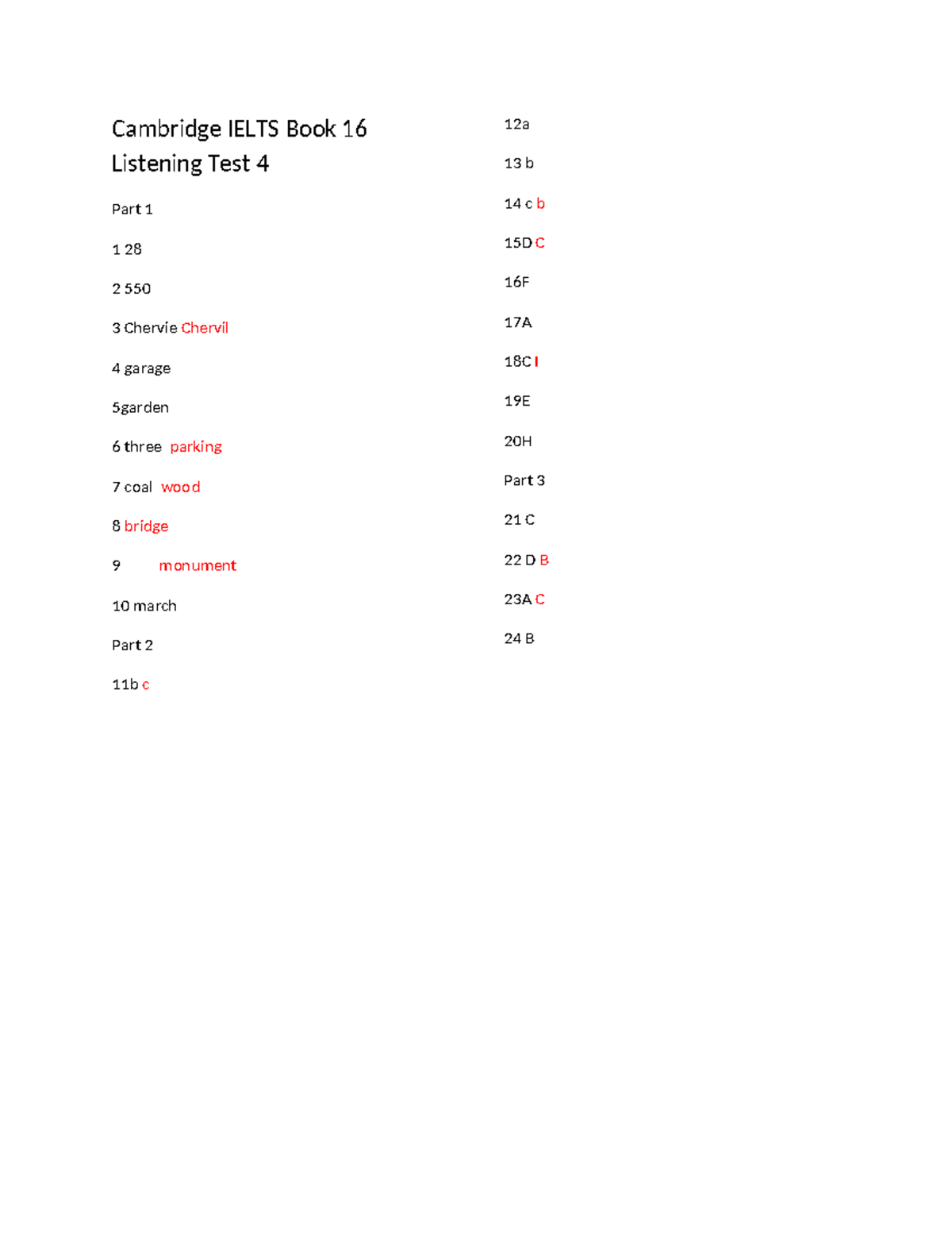 Cambridge IELTS Book 16 Listening Test 4 Summary and Answers - Studocu