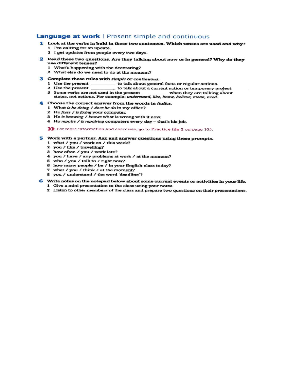 Homework - Unit 2: Present Simple & Continuous Tenses Explained - Studocu