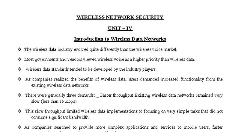WNS 4: Wireless Network Security - Introduction to Wireless Data ...