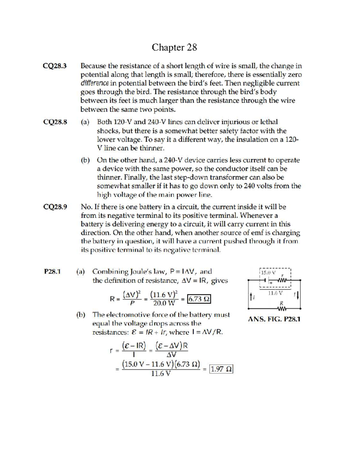 Chapter 28 - Electrical Resistance and Current Analysis - Studocu