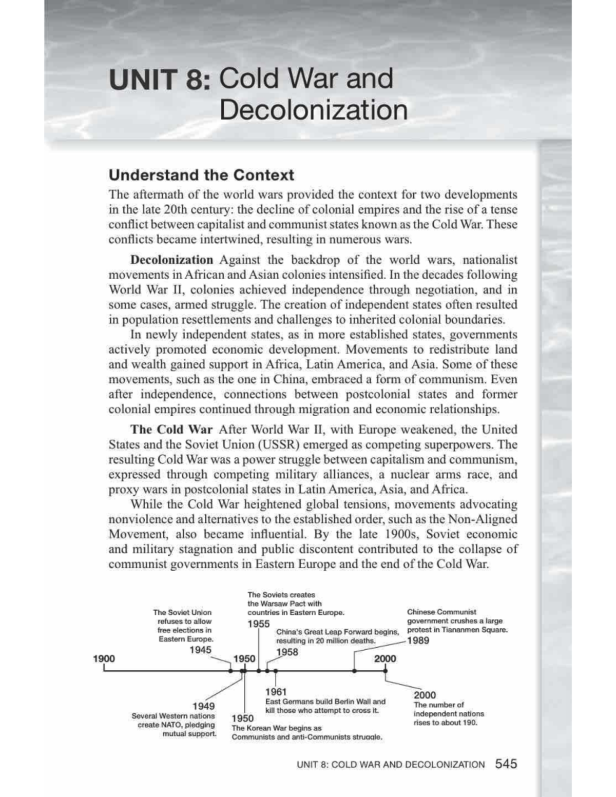 UNIT 8: Cold War and Decolonization - Historical Context and Key ...