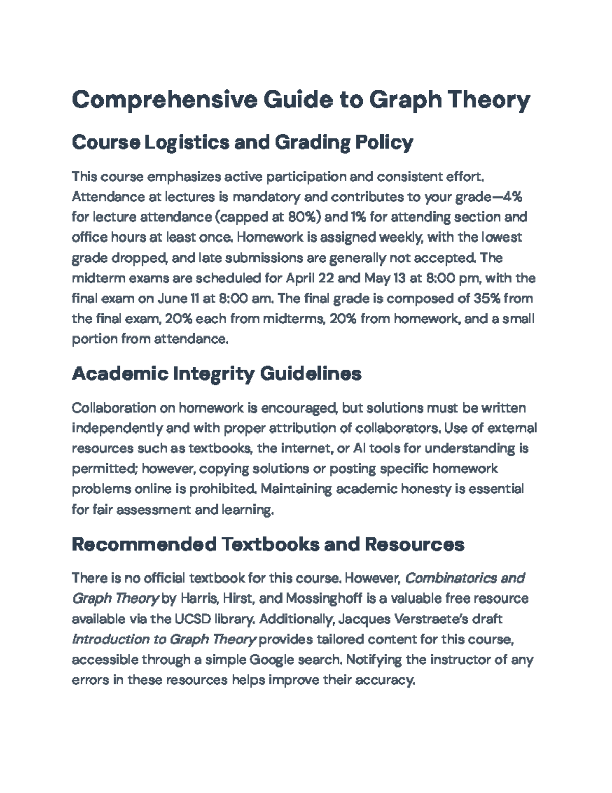 Comprehensive Guide to Graph Theory (MATH 301) - Concepts & Algorithms ...
