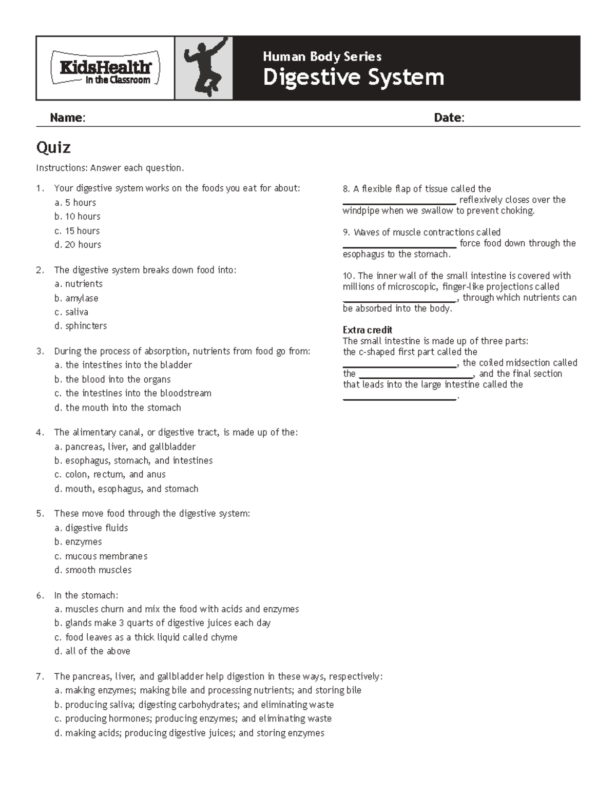 Digestive System Quiz - Course Code: DSS 2016 - Studocu