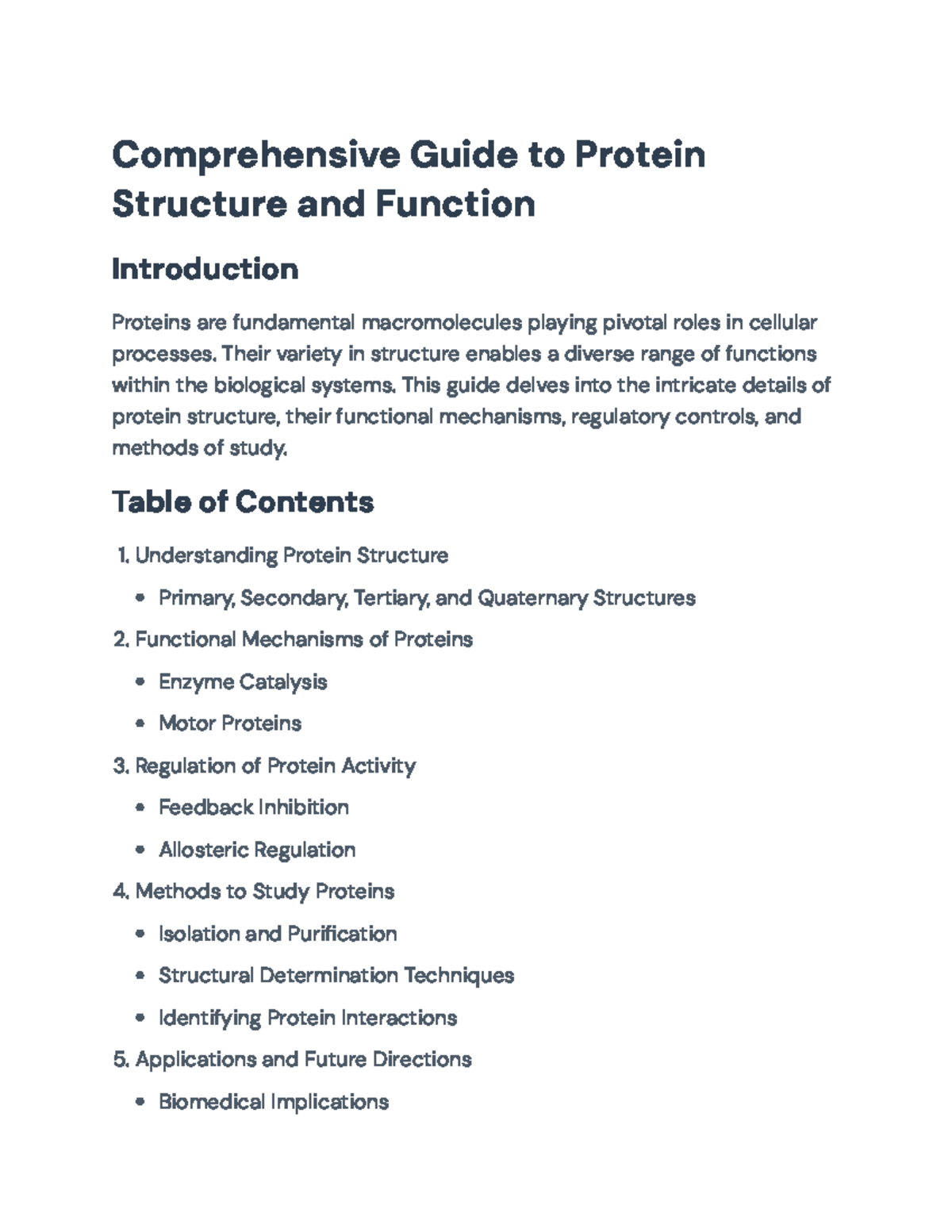 Biology 101: Protein Structure & Function Guide for Students - Studocu