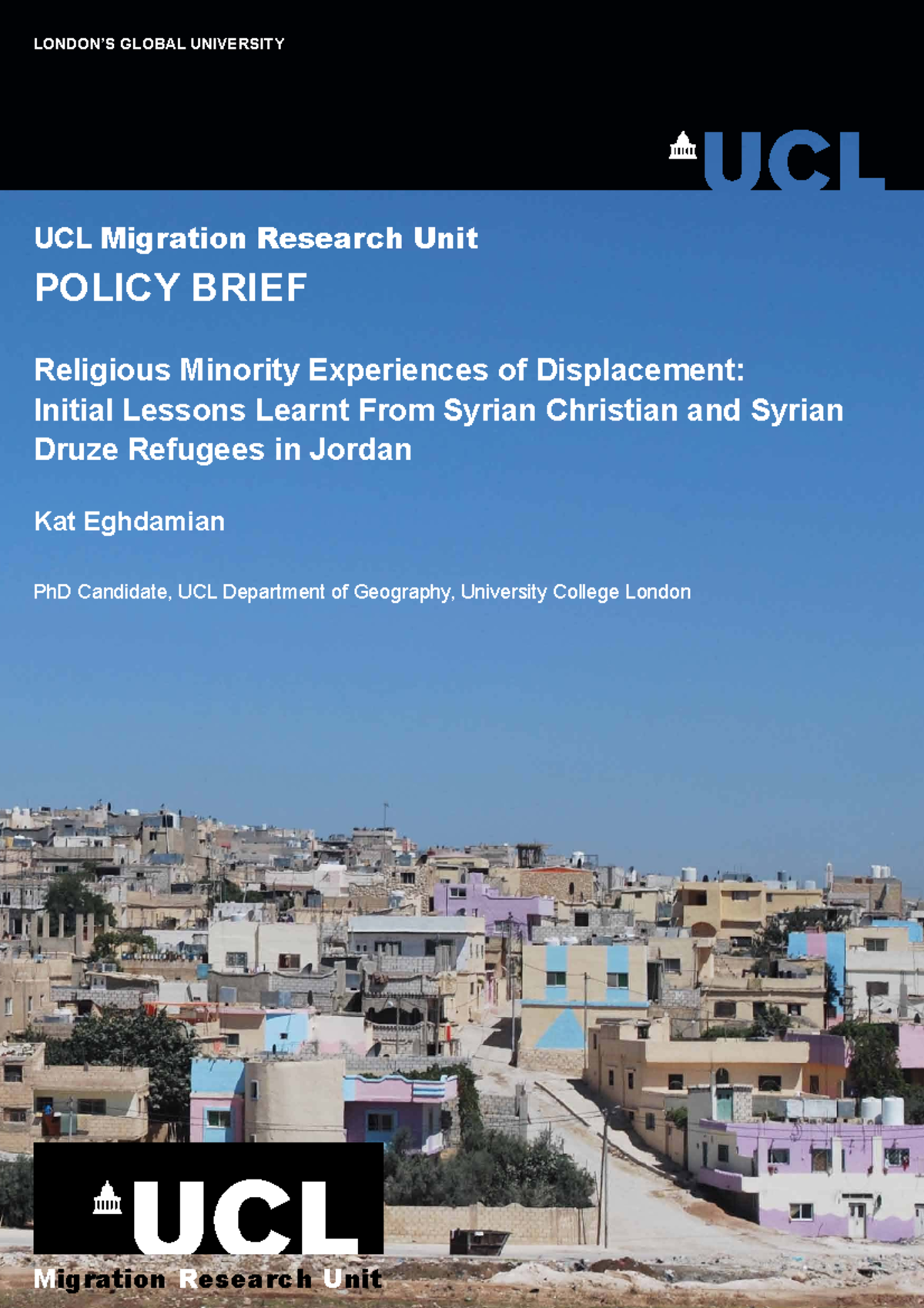 UCL Migration Research Unit Policy Brief: Syrian Religious Minorities ...