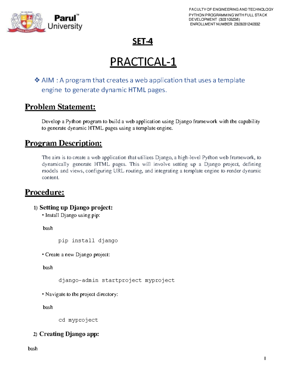 Python Programming with Full Stack Dev (303105258) - Web App ...