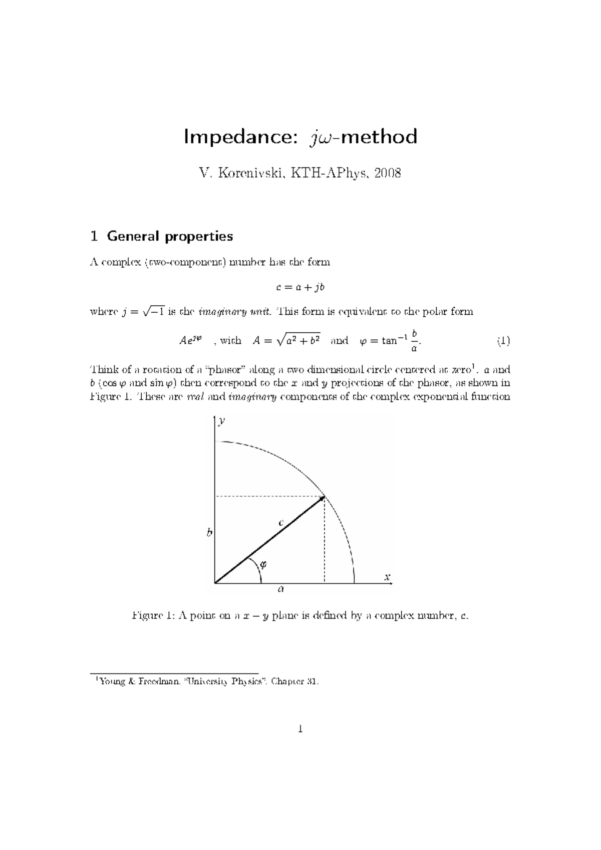 J-ω Method: Impedance Analysis and Circuit Properties (Kurs Material ...