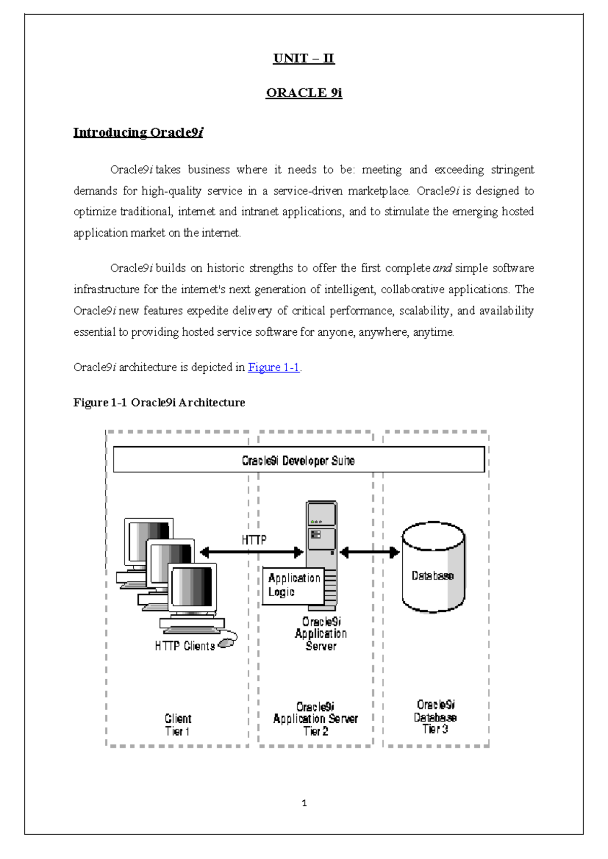 UNIT II RDBMS: Oracle9i Features & SQL Commands - Bharathiyar ...