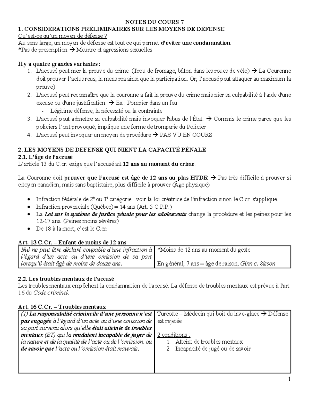 Notes - Final Exam on Defense Strategies in Criminal Law (CRIM 203 ...