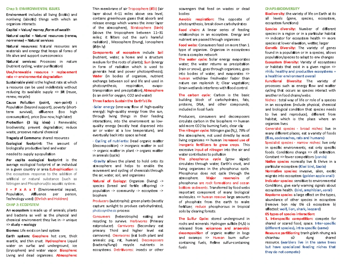 ES - Chapter 1 - Principles of Sustainability and Environmental Science ...