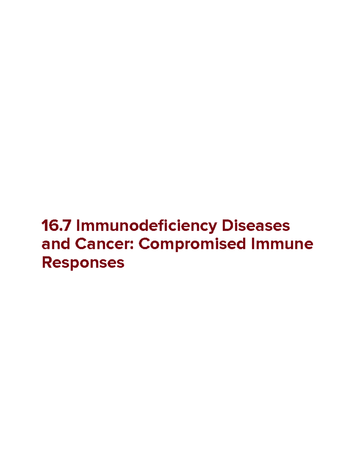 16.7 Immunodeficiency Diseases & Cancer: Immune Response Insights - Studocu