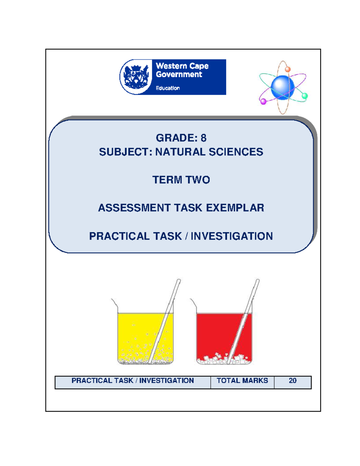 Grade 8 Natural Sciences Term 2 Practical Task Investigation Exemplar ...