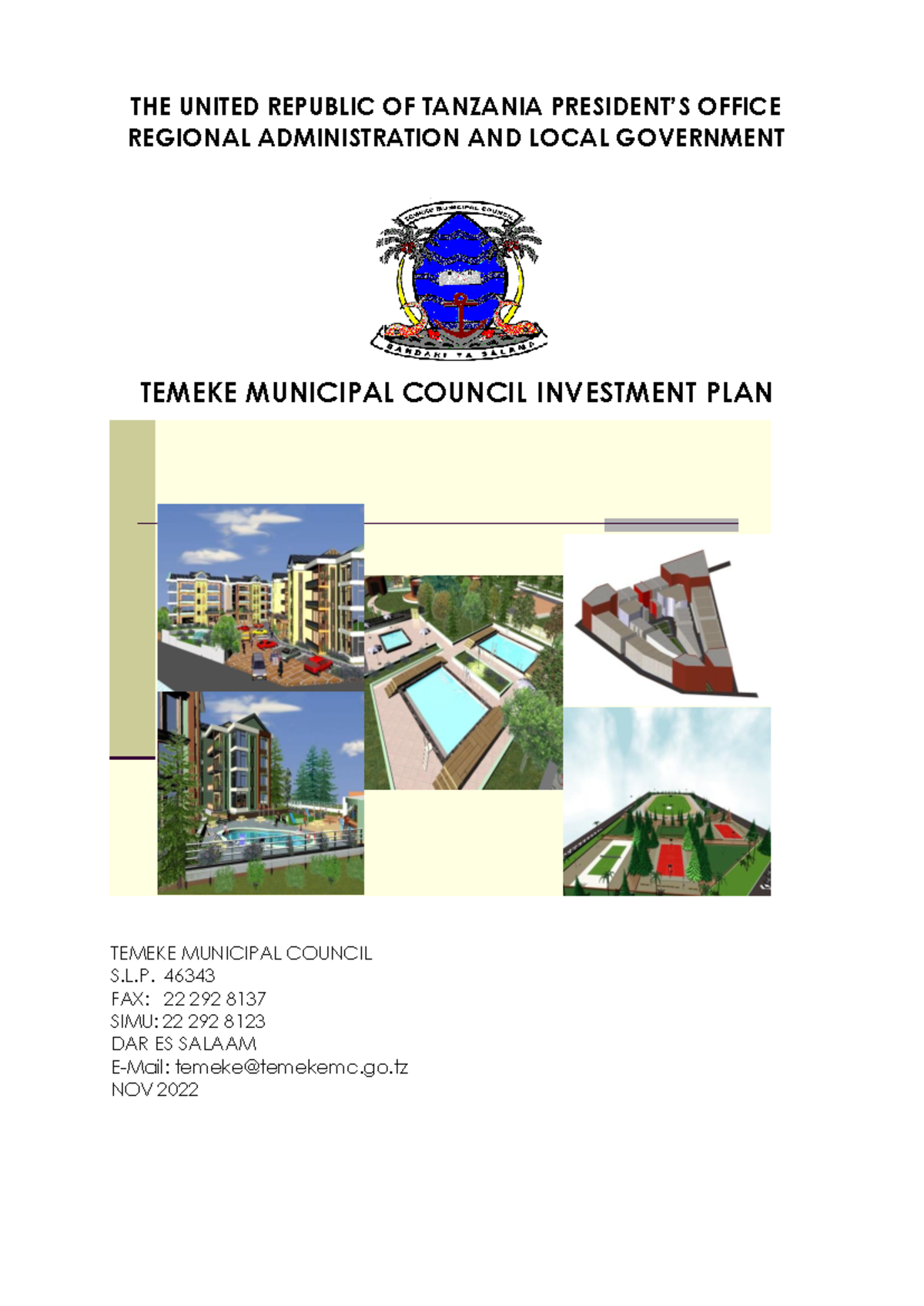 Temeke Municipal Council Investment Plan: Opportunities & Strategies ...