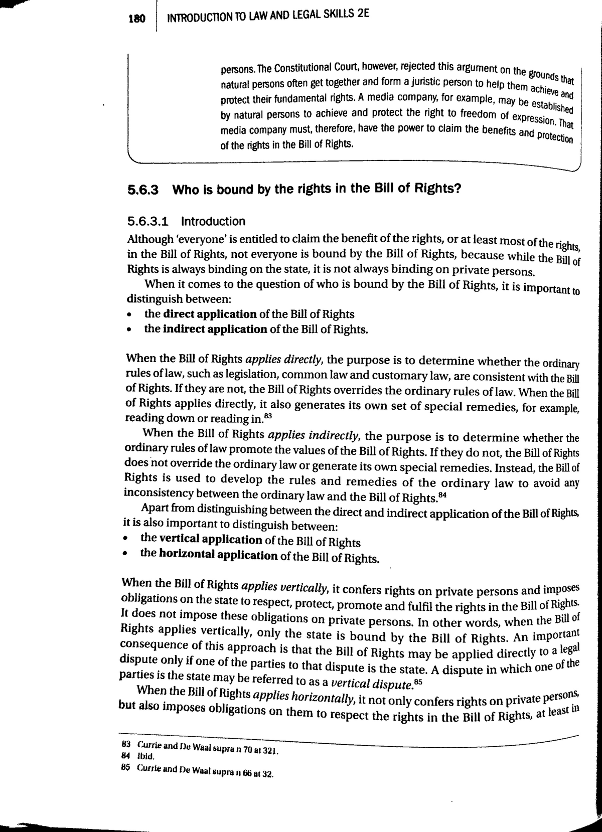 180 INTRODUCTION TO LAW AND LEGAL SKILLS 2E: Human Rights and the Bill ...