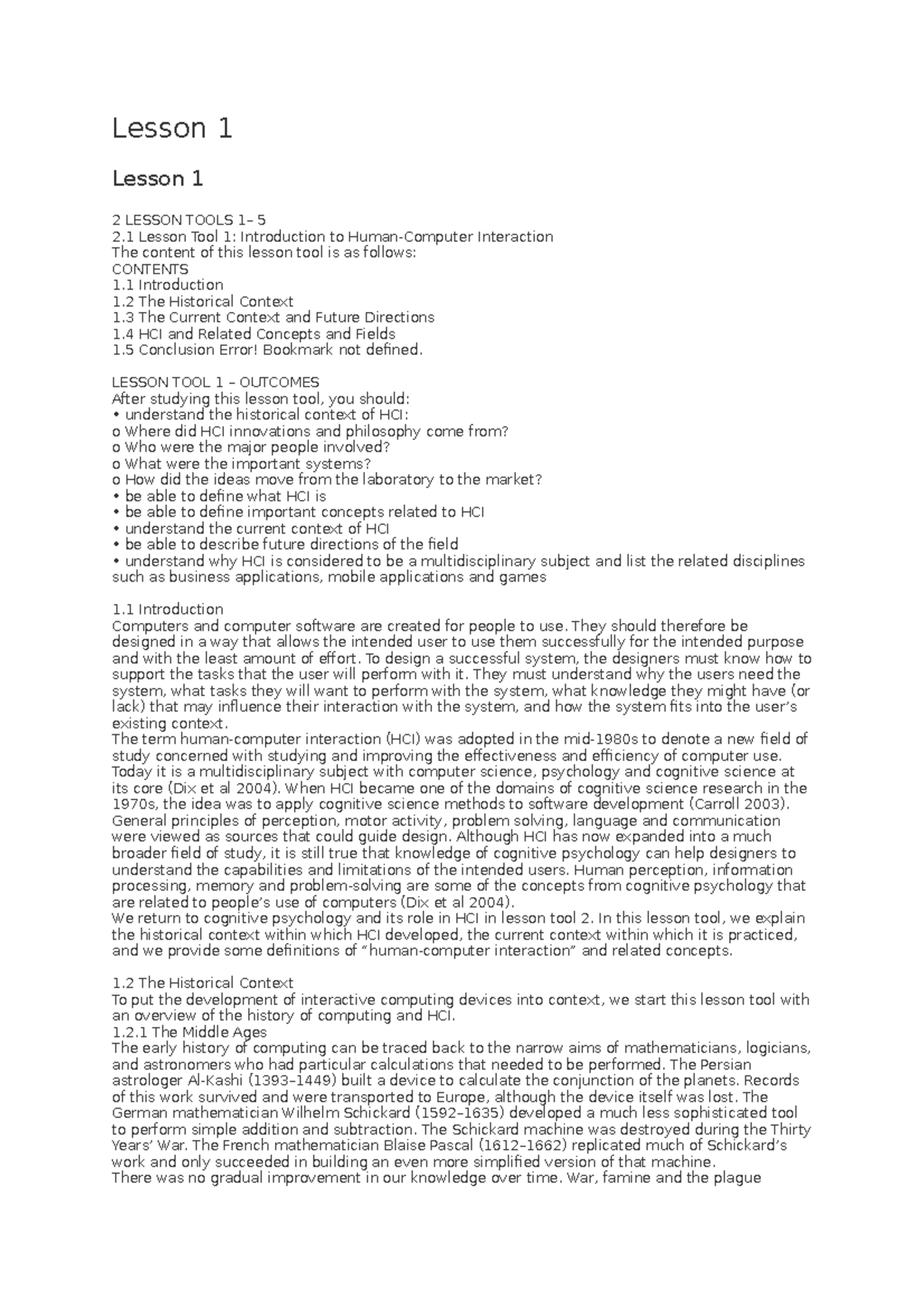 HCI 101: Lesson 1 - Exploring the Foundations of Human-Computer ...