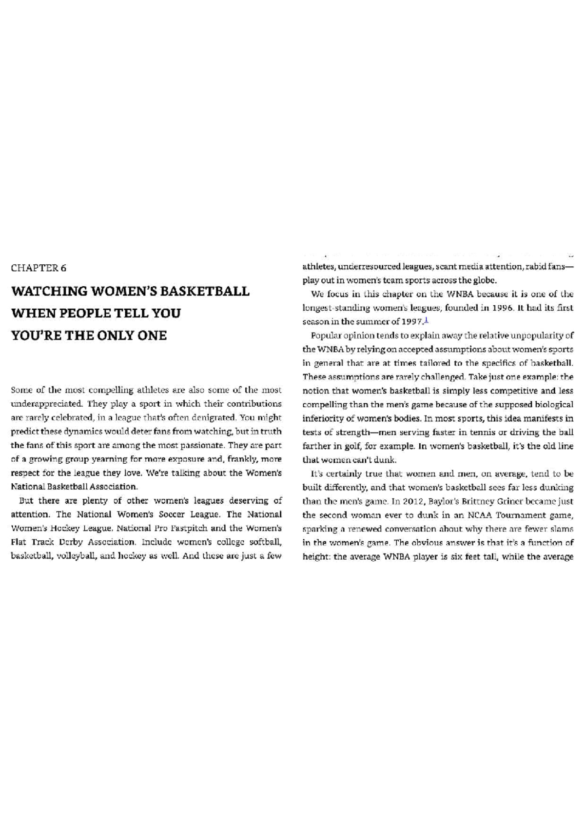 CHAPTER 6: The WNBA's Struggles with Visibility and Media Coverage ...
