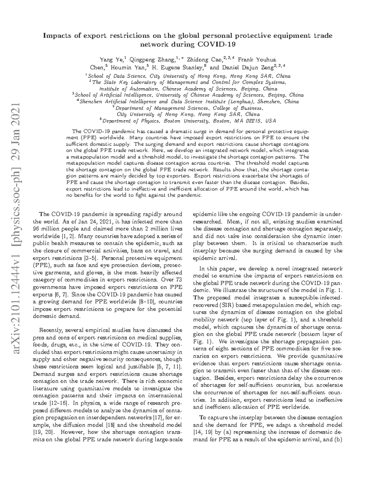 Impacts of Export Restrictions on Global PPE Trade Network During COVID ...
