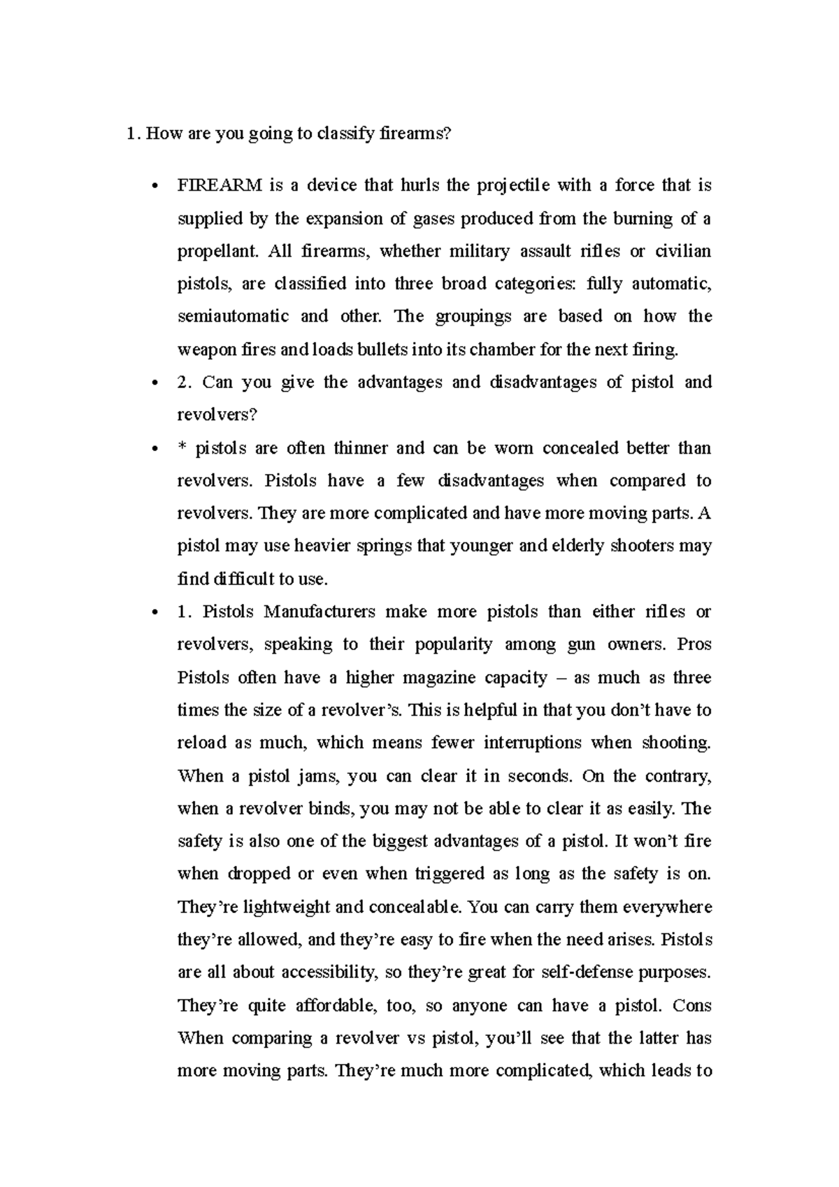 F19 - English-Writing-19 - How are you going to classify firearms ...