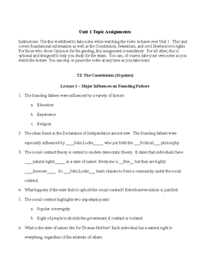 Chapter 1 Assignment - Unit 1 Topic 1 Assignment Instructions: Use this ...