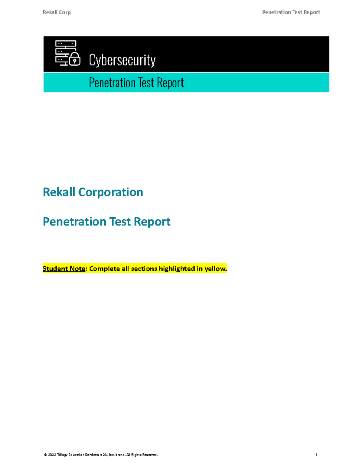 PROJ2-REKALLCORPORATION - Cybersecurity Penetration Test Report Rekall ...
