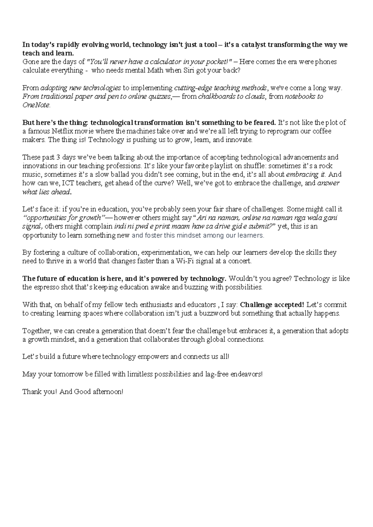 Script acceptance of challenge dcp training - In today's rapidly ...