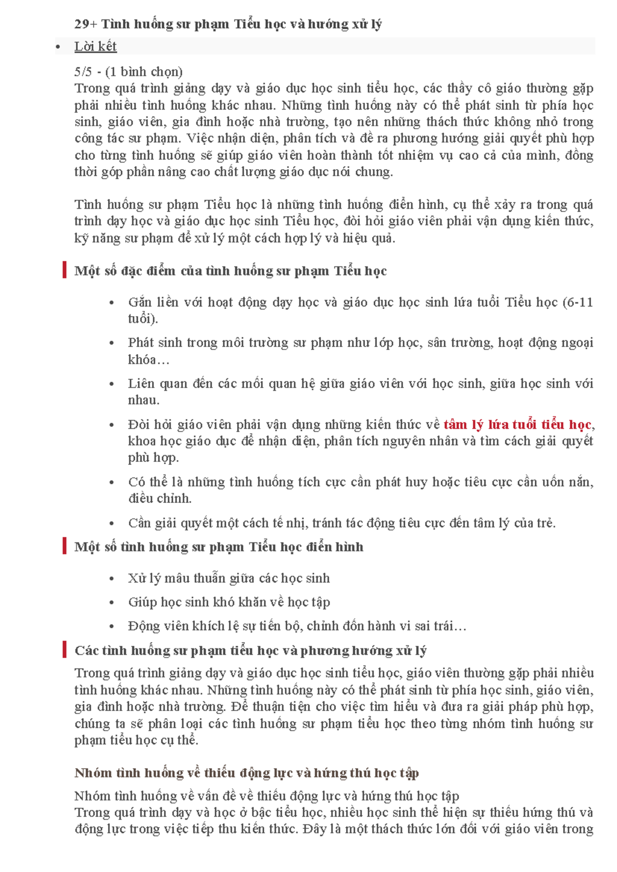 Tình Huống Sư Phạm Tiểu Học và Hướng Giải Quyết #29 Tình Huống - Document Preview