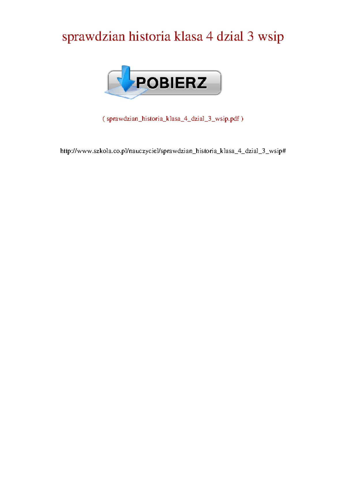 Sprawdzian 4 Historii Bliżej Historii Klasa 3