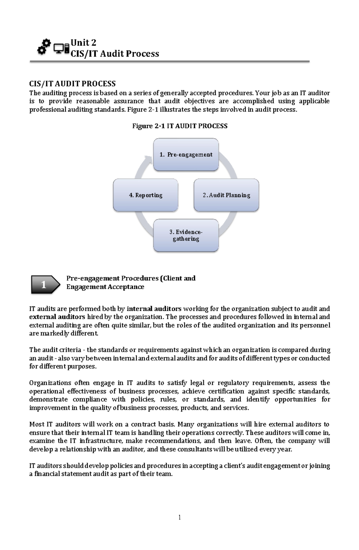 CIS/IT Audit Process - Unit 2 Quick Notes 2022-2023 - Studocu