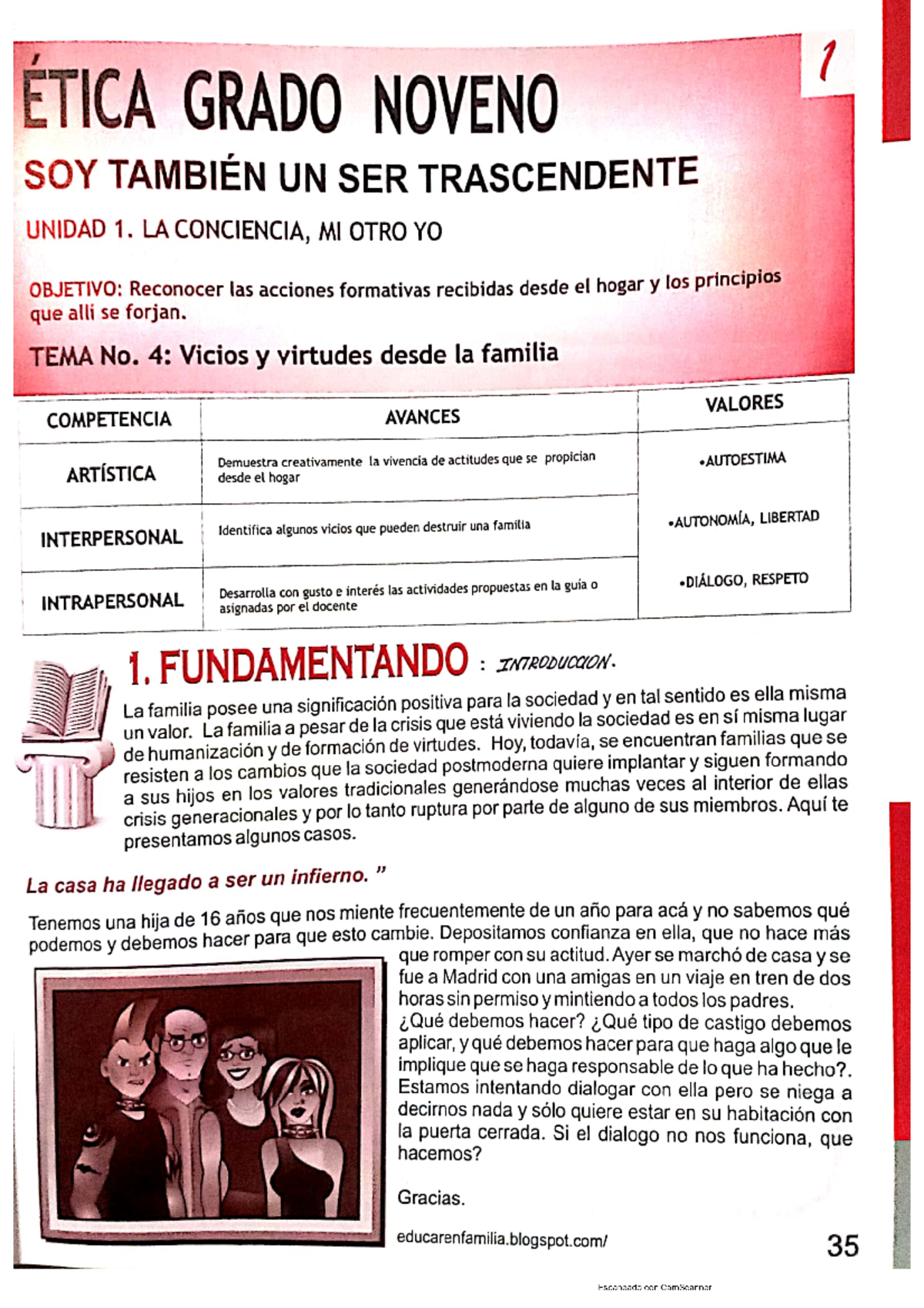 Documentos de Apoyo para Guía de Ética Grados 901-905: Vicios y ...