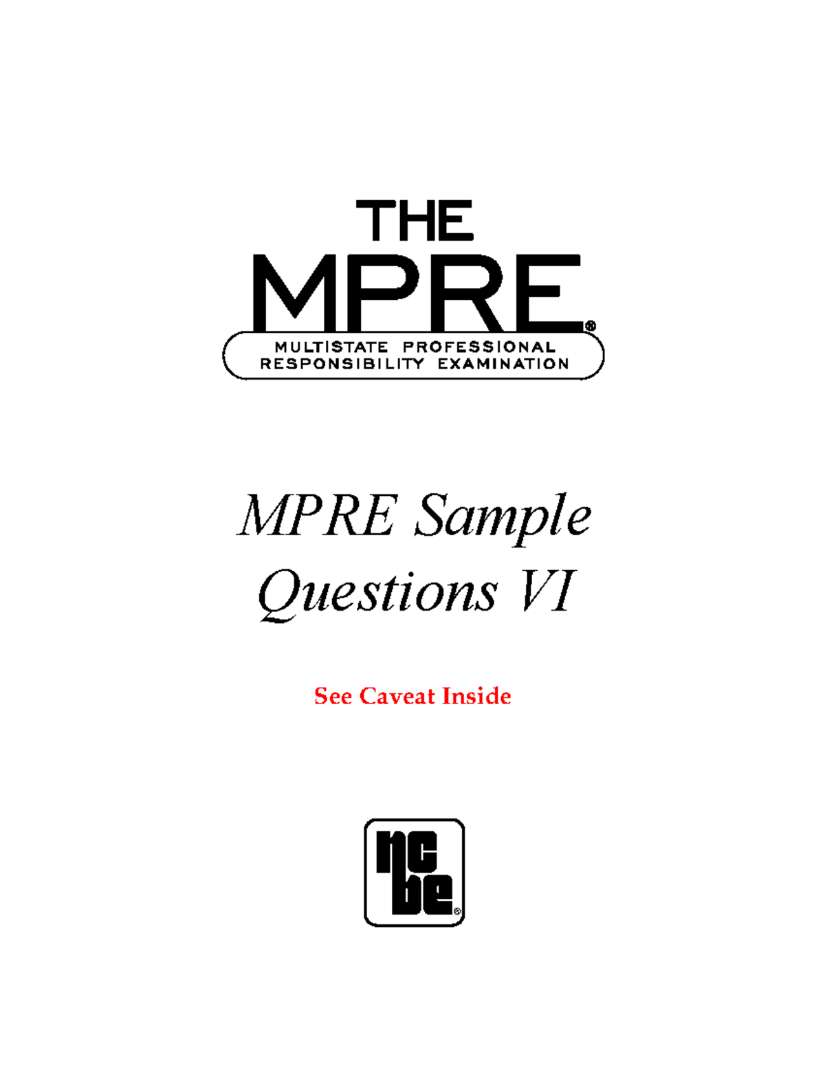 MPRE 2002 Sample Questions & Exam Outline Guide - Studocu