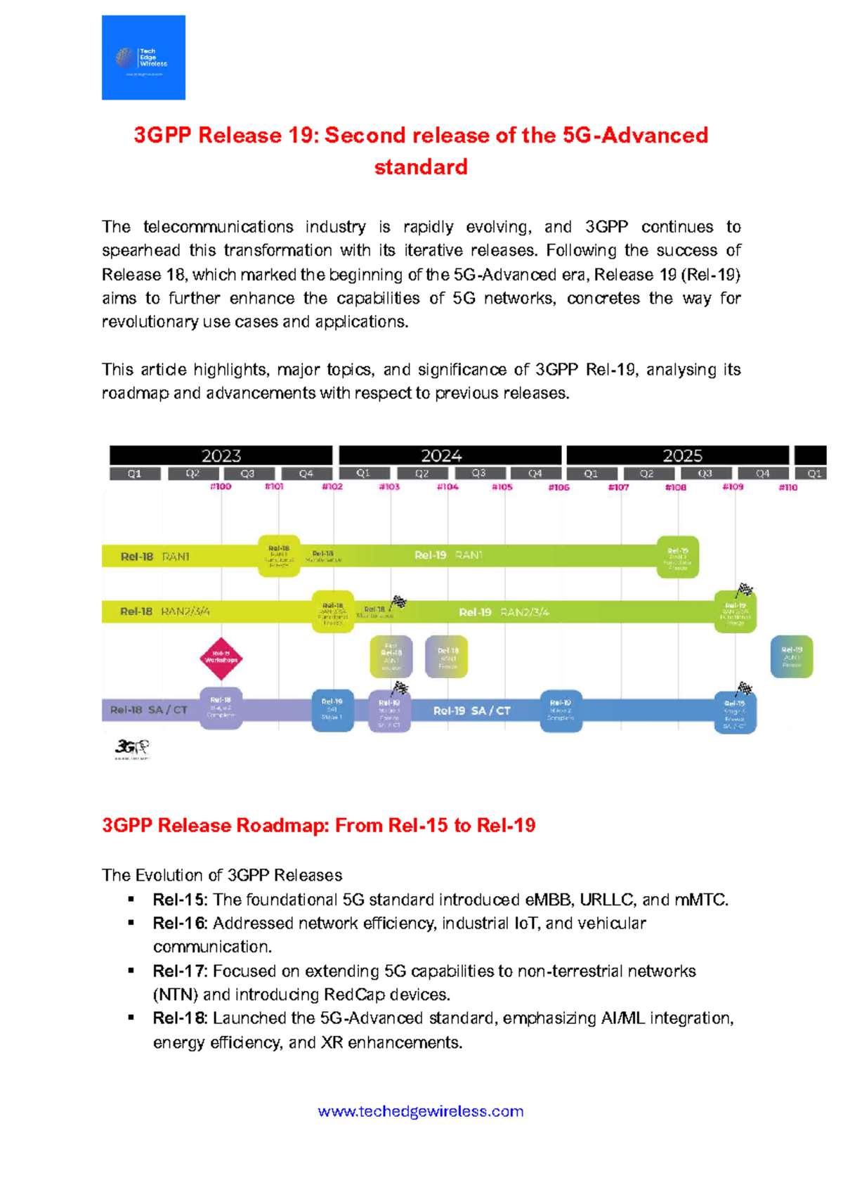 3GPP Release 19: Advancements in 5G Networking and Beyond - Studocu