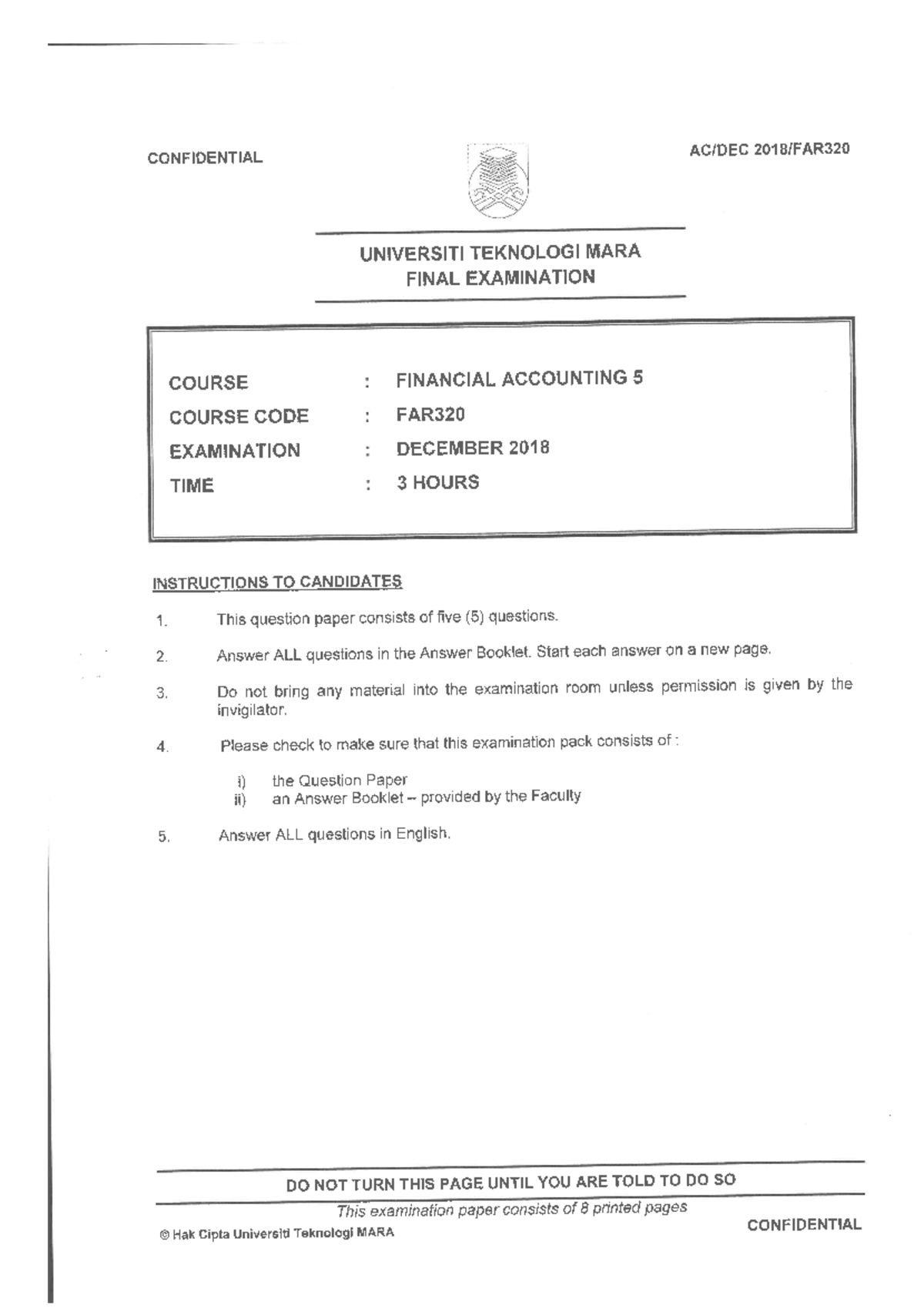 FAR320 - Final Assessment - financial accounting - UiTM - Studocu