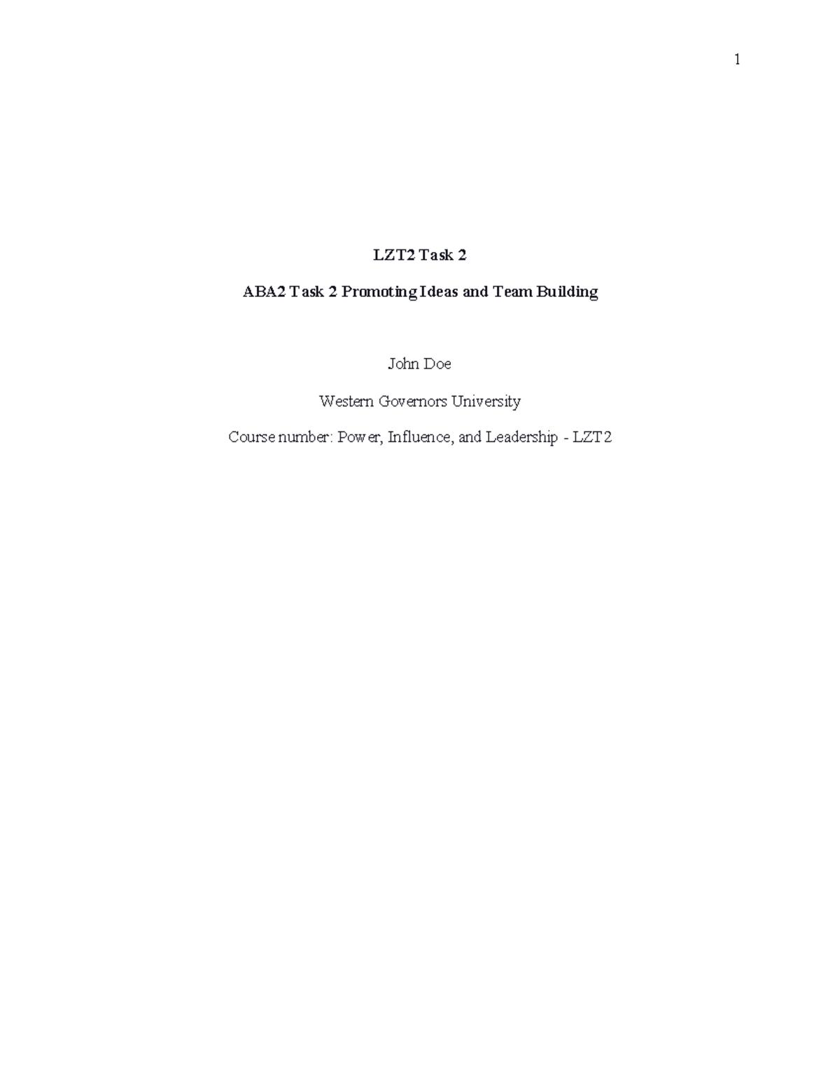 LZT2 Task 2: Strategies for Team Building and Innovative Leadership ...