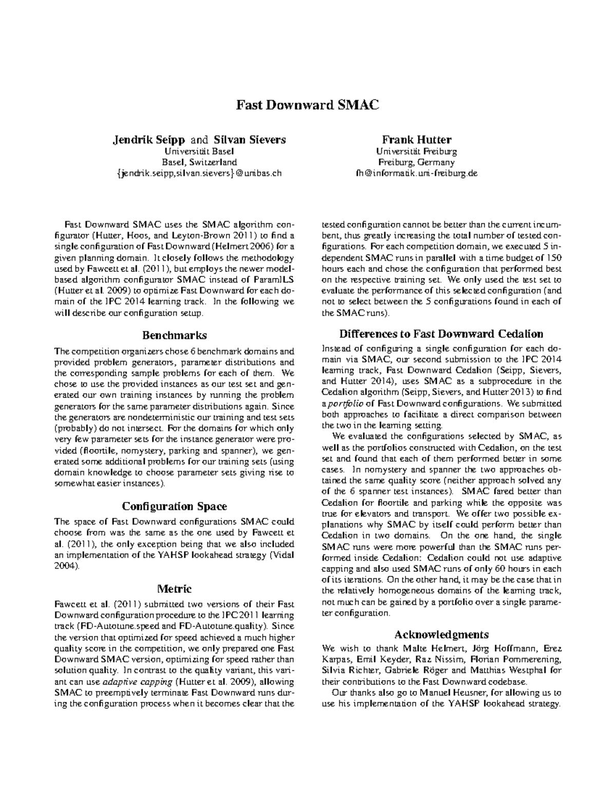 Fast Downward SMAC: Scaling & Probabilistic Smoothing (SAPS) - Studocu