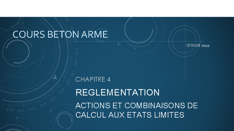 COURS BETON ARME ISTEUB 2020 CHAPITRE 4 : REGLEMENTATION ET CALCUL ...